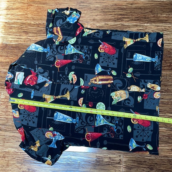 Vintage Paradise Found black happy hour cocktail Hawaiian shirt size medium - Picture 11 of 12